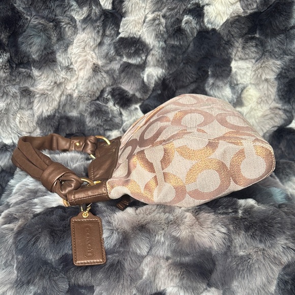 Coach 13511 Signature Rose Gold Op Art Jacquard Fabric Purse - Picture 5 of 13